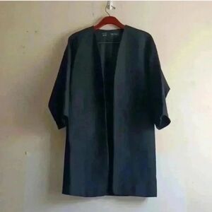 ZARA BASIC Women's Black Open Front Kimono Jacket